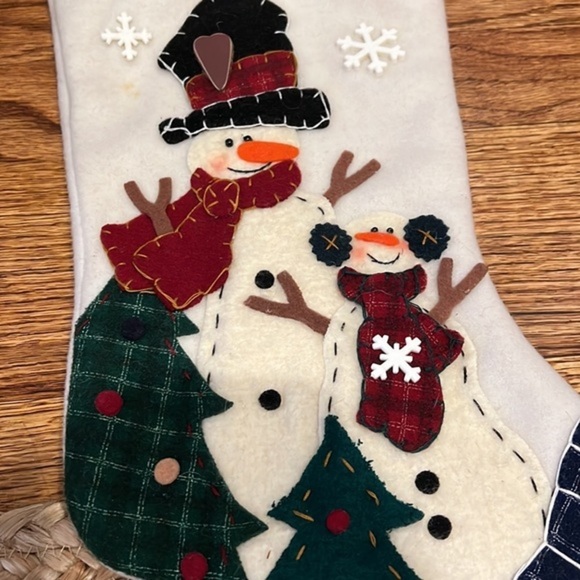 VINTAGE FELT SNOWMAN STOCKING - Picture 3 of 8